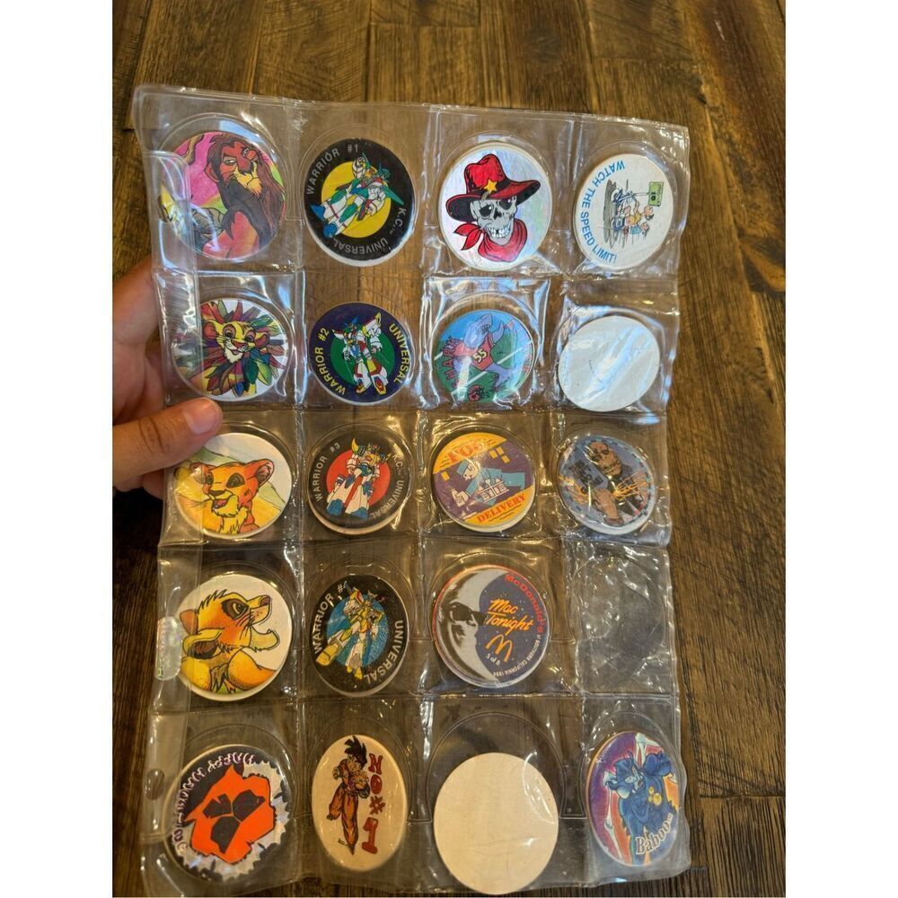 1990s Lot of 32 Slammer Pog Misc Cardboard Pogs Disney power rangers